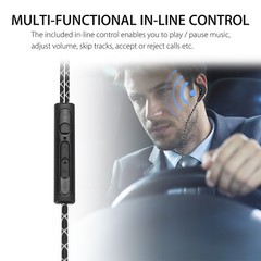 3.5mm In-Ear Wired Earbuds Sports Running Earphone Over Ear Hook Headphone w/MIC