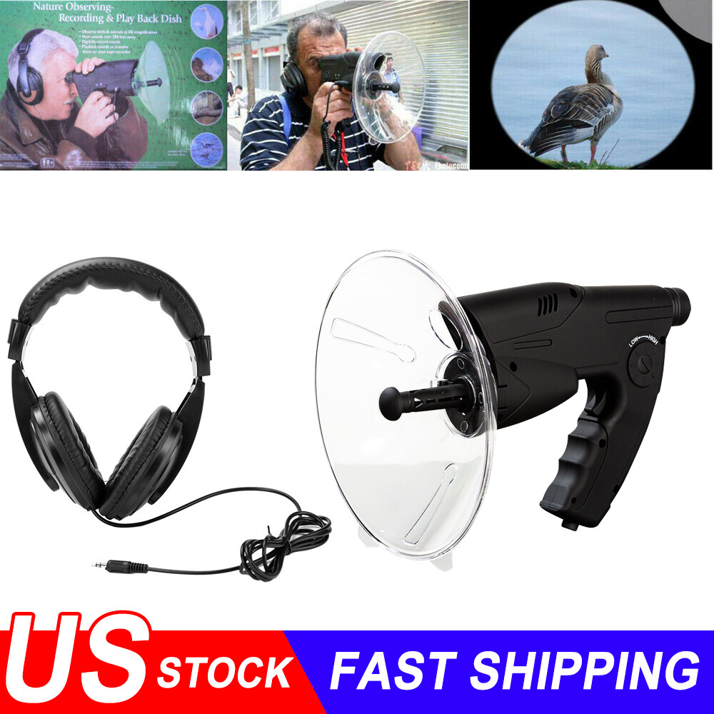 Parabolic Sonic Listening Device Microphone Amplifier Spy Bionic Ear Sound 100m