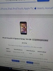 Apple iPod Touch 6th Generation Space Gray 16GB BROKEN SEE DESCRIPTION
