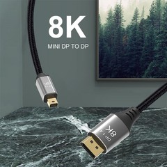 1m Laptop Mini DP to DP Cable Conversion Cord 8K@60Hz 4K@144Hz DisplayPort 1.4 t