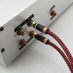 Single RCA Male to 2-RCA Male Gold-Plated Splitter Cable