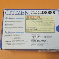 Citizen DS888 Portable 2.2″ LCD Color TV NTSC Gray Built-In Speaker 480p