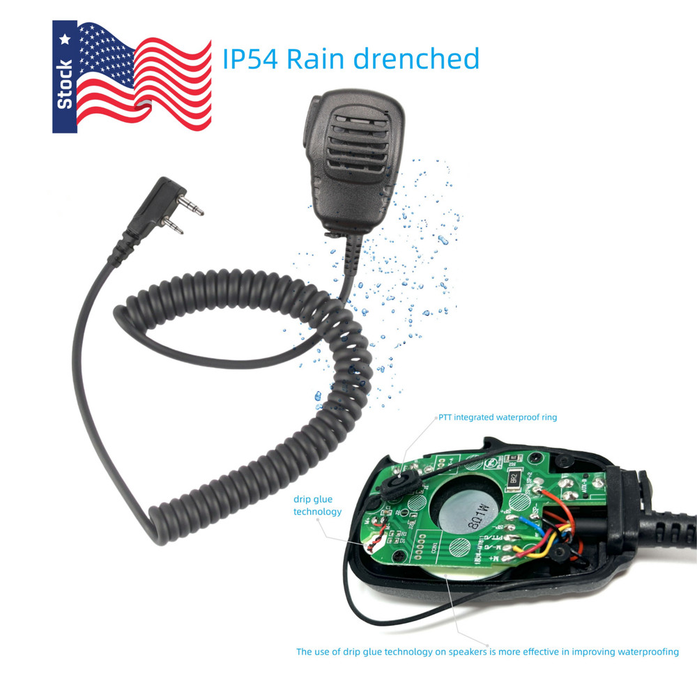 NEW Waterproof Shoulder Speaker Mic For KENWOOD Baofeng UV-5R Radio WalkieTalkie