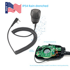 Waterproof 2Pin Speaker Mic for Baofeng UV-5R BF-888S UV-13 PRO Two Way Radio
