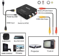 HDMI To RCA AV Converter Adapter 1080P CVBs 3RCA For Video Audio Xbox TV PC DVD