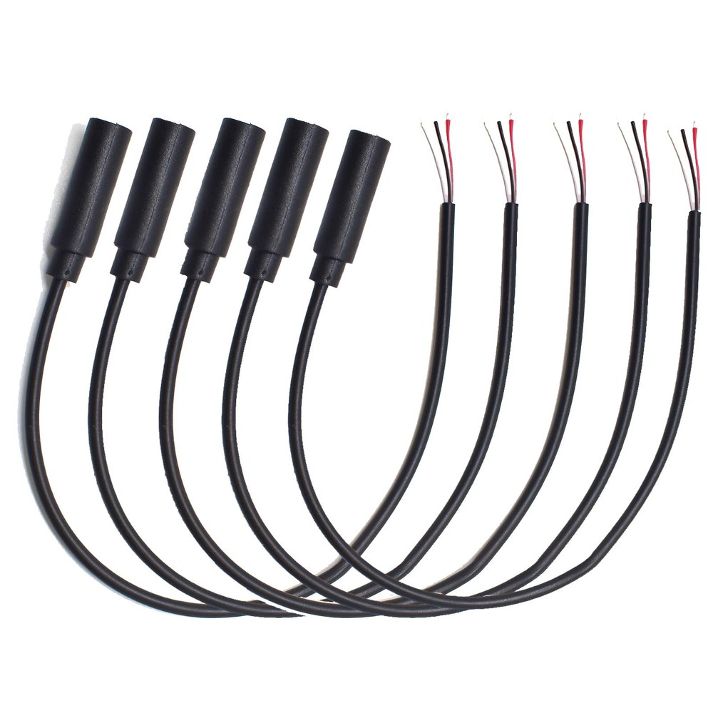 5PCS 0.25M/0.8FT 2.5mm Female Plug Bare Wire Cable TRS 3 Pole Stereo Extension