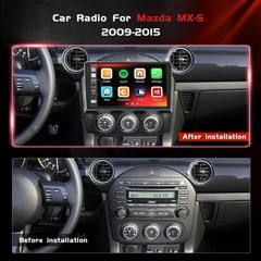 4+64 9″ Touch Wireless Carplay Android Auto Stereo for 2009-2015 Mazda Miata MX5