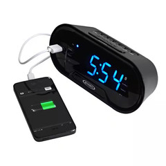 Bluetooth Digital AM/FM Dual Alarm Clock with USB Charging Port