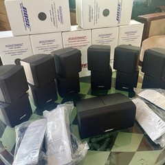 7 Mint Bose Double Cube DoubleShot Speakers 1 Center + 6 Surround Black & Mounts