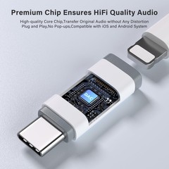 USB C to Lightning Audio Adapter, USB C Male to Female Lightning Headphone Audio