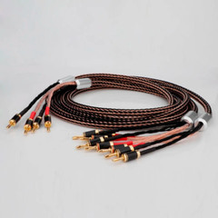 Pair Bi-wire Audio Speaker Cable 24 Strands 7N OCC Loudspeaker Wire Banana Plugs