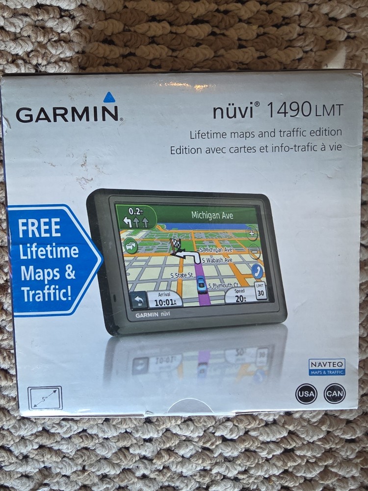 GARMIN Nuvi 1490 LMT 5.0″ Touchscreen GPS Navigation Lifetime Maps. Bluetooth