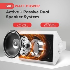 Pyle PDWR61BTWT 6.5″ Indoor Outdoor Waterproof Bluetooth Speaker System White
