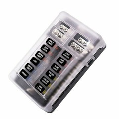 12-Way Blade Fuse Box Block Holder LED Indicator 12V 32V Car Marine Waterproof