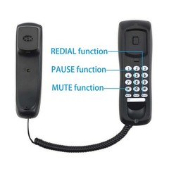 Landline Phone Corded Phone For Home Office Desk Wall Mount Telephone, Black US