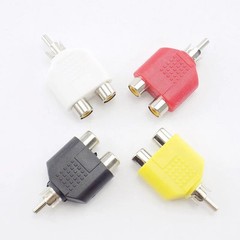 Audio Connectors Adapter Plug RCA Y Splitter AV Audio Converter 1Male to 2Female
