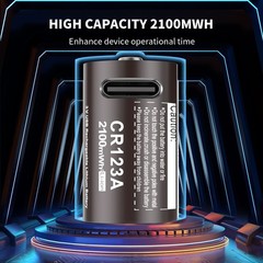 4 Pcs 2100mwh RCR123 CR123A CR123 3V Rechargeable Lithium Li-ion Battery +Cable