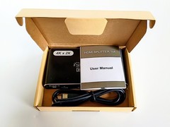 HDMI Splitter, 4K HDMI Splitters 1 in 4 Out for Dual Monitors Supports 3D