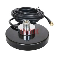 Super Diameter 90MM Round SO239 Socket Jack Magnetic Car Antenna Base Mount SMA