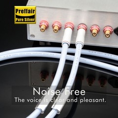 Pair Hi-Fi 5N Pure Silver Audio RCA Cable Hi-end RCA Connector Interconnect Wire