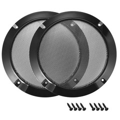 2x 6.5″ Black Car Speakers Cover Steel Mesh Sub Woofer Subwoofer Grill Protector