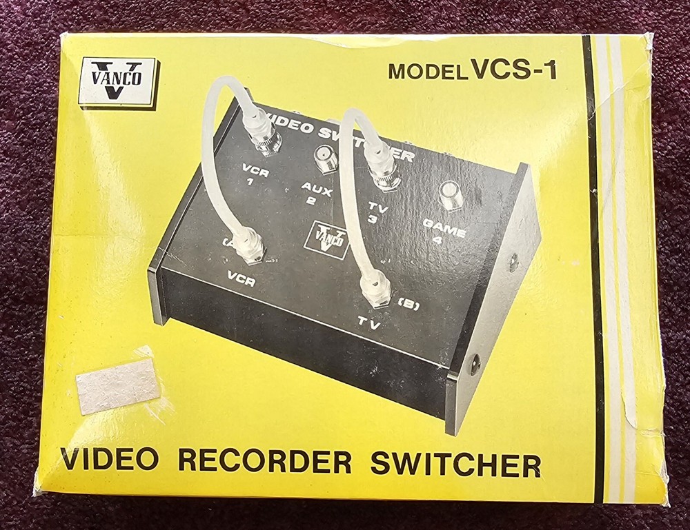 Vanco VCS-1 Vintage Video Switcher New In Box w/Switching Cables & Instructions