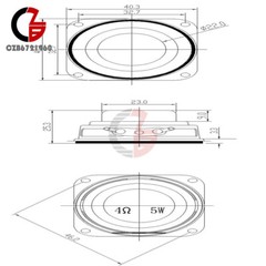 2PCS 53mm 2″ 40mm 1.5″ Magnetic Speaker 4ohm 10W/5W Bass Multimedia Speaker