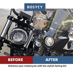 Motorcycle Fairing Windshield Kit, 5.75″ Headlight Fairings 48-58mm 15 Inch