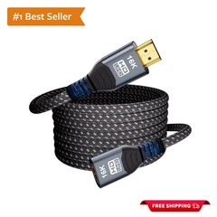 High-Speed 16K HDMI Male to Female Extension Cable 6.6FT – Tangle-Free Design