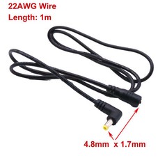 2x DC Power 4.8mm x 1.7mm Male Angle To Female Extension Adapter Connector Cable