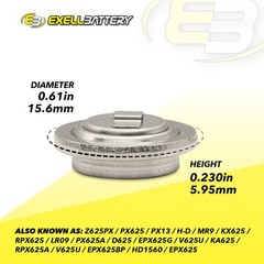 3pc Exell MRB625 1.35V Zinc Air Battery Z625PX PX625 PX13 V625PX