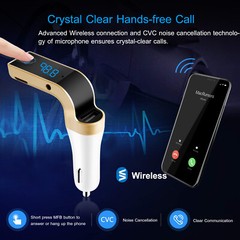 Wireless Car AUX Stereo Audio Receiver FM Adapter USB Charger A2DP USA