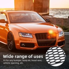 47″x16″ ABS Plastic Universal Car Grill Mesh, Honeycomb 15x20mm Black