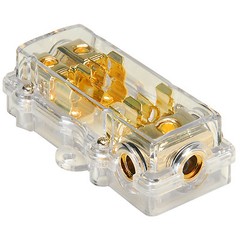 Audtek GFB1428 Gold Fuse Block 1×4 AWG In 2×8 AWG Out