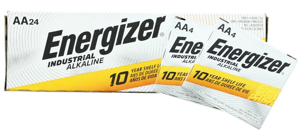Energizer AA Alkaline Batteries, Industrial EN91 1.5 V Battery, EXP 2031 72-Pack
