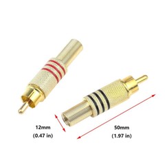 20Pcs RCA Stereo Male Connector Plug with Spring Coax Audio Solder Adapter USA