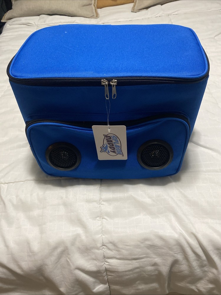 Portable Bluetooth Speaker Stereo Cooler Bag Blue 13x11x10 Splash Daddy