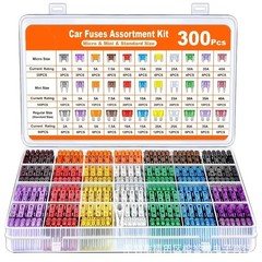 300Pcs Car Fuse Assortment Kit, 160 Mini Blade Fuses Automotive + 90 Standard