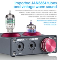 Douk Audio T4 Pro GE5654 Tube Stereo Preamp RIAA Phono Stage Headphone Amplifier