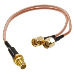 8-in SMA Bulkhead Female to 2x SMA Male 50Ω RG316 Coax Y-Splitter