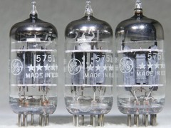 Matched Trio GE Five Star 5751/12AX7/ECC83 Triple Mica O-Getter USA Very Strong