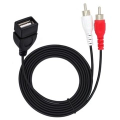 USB 2.0 A Female to 2 RCA Phono Male Plug Audio PC TV Video Extension Cable Cord