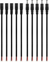 DC Barrel Power Plug Pigtail Cable 2.1mm x 5.5mm Male Female Jack Connector Cord