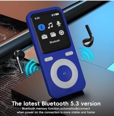 64GB MP3 Player withtooth,tooth Portable HiFi Lossless Sound MP3 Player Blue