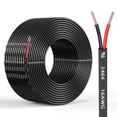 16 Gauge 2 Conductors Electrical Wire, Flexible Low Voltage PVC 50FT 16AWG