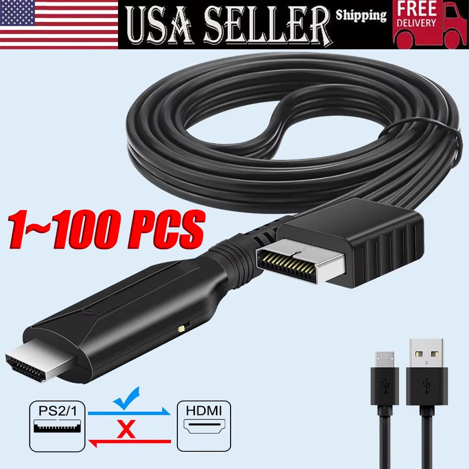 For Sony PS1/2 toHDMI Adapter Cable Game Console Audio Video Converter Cable LOT