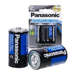 8x Panasonic C 1.5V Batteries Super Heavy Duty Power Carbon Zinc C Exp. 2027