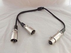 1x Premium XLR Female Jack To 2 XLR Male Plug Mic Audio Cable Adapter 1.5Ft 0.5M