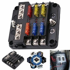 6 Way Fuse Block Car Boot Power 12-24V Blade Holder Box Waterproof LED Light
