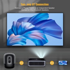 AUSHA Android Led Auto Focus Projector with 4K 8K Support & Dolby Audio